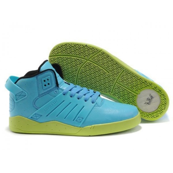Men Supra Shoes Blue Crackle Green Supra Skytop 3 Shoes