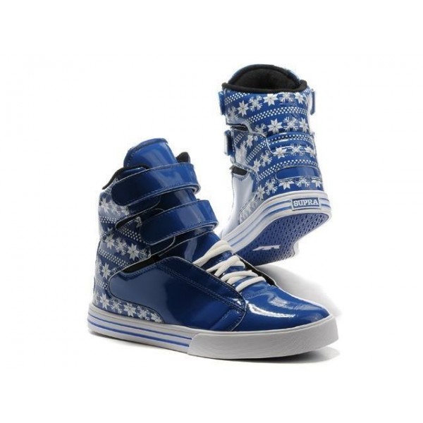 Men Blue White Supra TK Society Shoes Snowflake Series