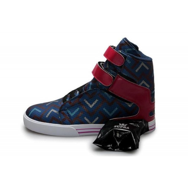 Women Supra TK Society Navy Red Brown High Top Shoes