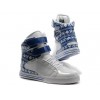 Men Supra TK Society Shoes White Blue Snowflake Series