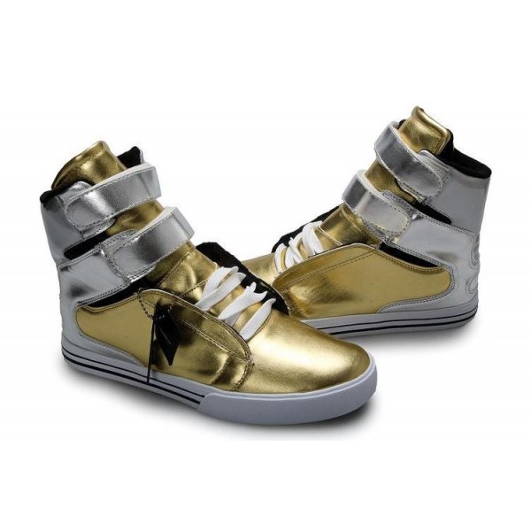 Men Supra Shoes Gold And Silver Supra TK Society Shoes