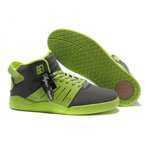 Men Supra Shoes Grey Lime Green Supra Skytop 3 Skate Shoes New arrival