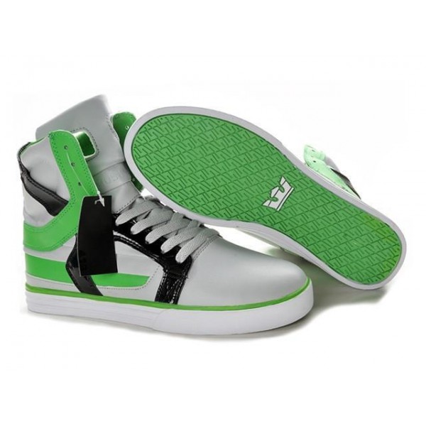 Men Supra Shoes White Green Black Supra Skytop 2 High Top Shoes