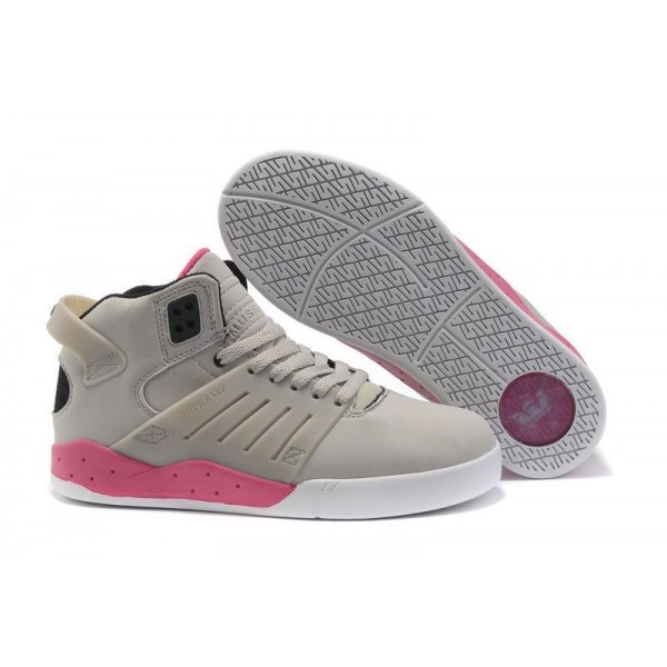 Women Grey Pink Supra Skytop 3 Skate Shoes