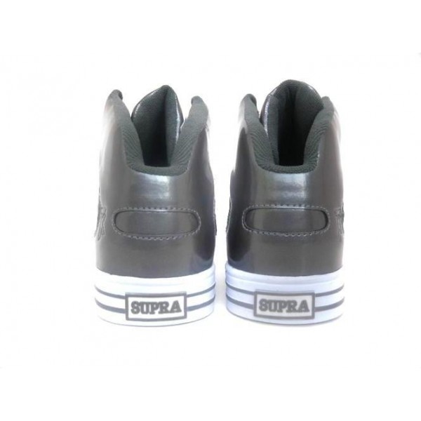 Men Supra Shoes Supra Society Mid Shoes Silver Gray