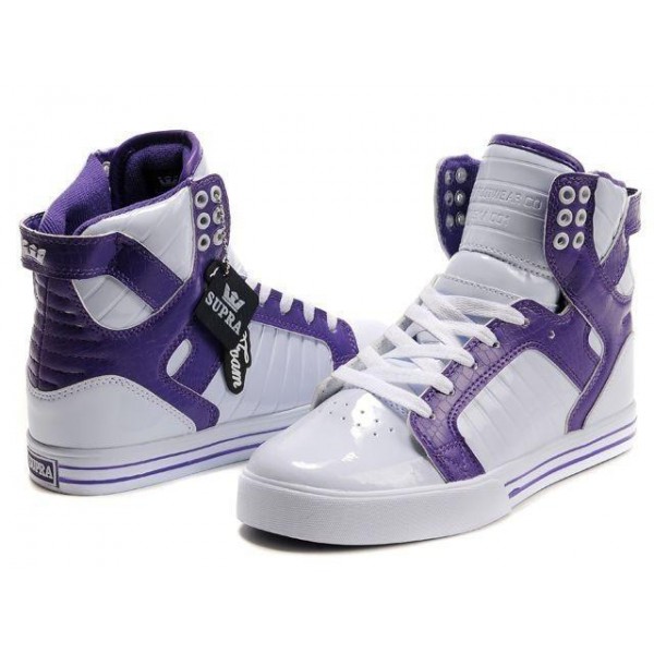 Women Supra Muska Skytop Purple White High Top Shoes