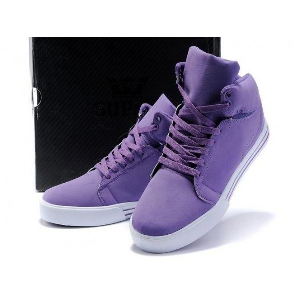Men Supra Shoes Purple White Supra Society Mid shoes