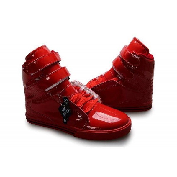 Women Red Supra TK Society High Top Shoes Many Happy Returns