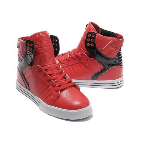 Men Supra Shoes Supra Skytop Red Black Justin Bieber Shoes