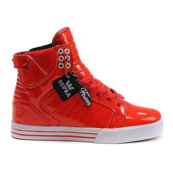 Women Red White Supra Skytop Shoes