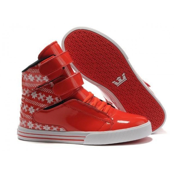 Women Red Supra TK Society Shoes Snowflake Series