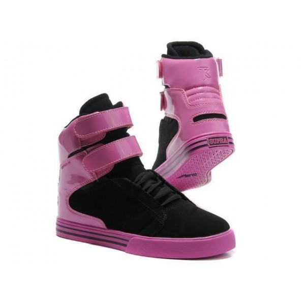 Women Black Pink Supra TK Society High Top Shoes