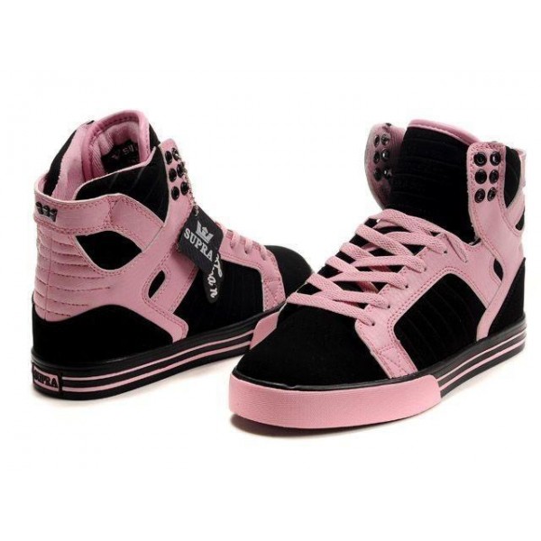 Women Supra Muska Skytop Black Pink Suede Shoes