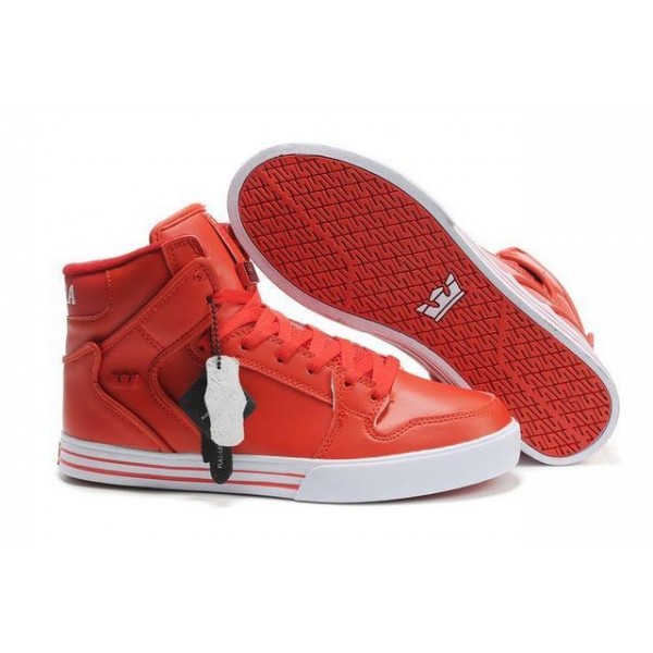 Men Supra Shoes Red White Supra Shoes Vaiders Top Quality