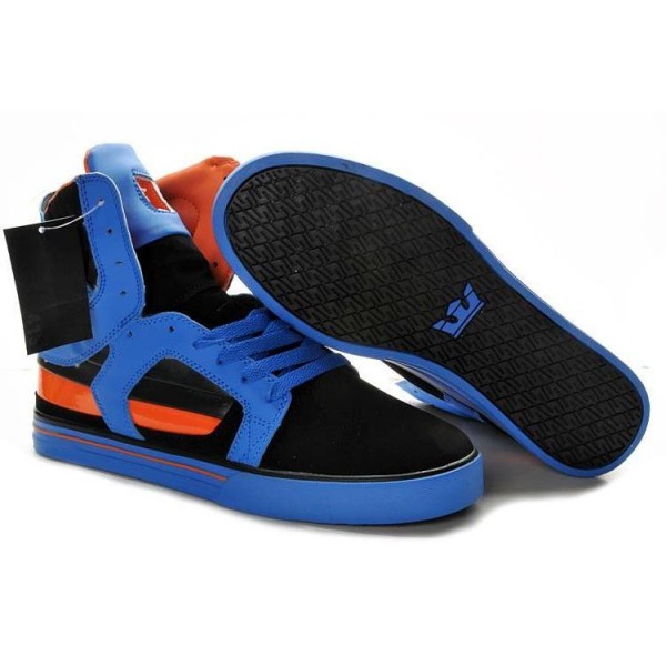 Men Supra Shoes Black Blue Orange Supra Skytop 2 Shoes