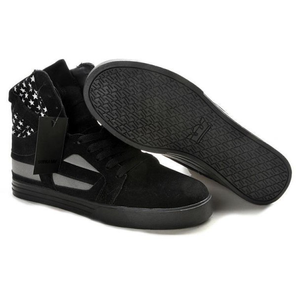 Men Supra Shoes Black Grey Supra Skytop 2 Shoes