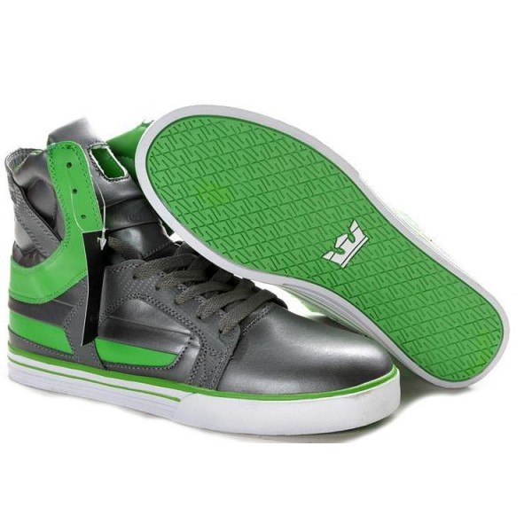 Men Supra Shoes Grey Green Supra Skytop 2 Shoes