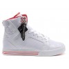Women White Red Supra Skytop Shoes
