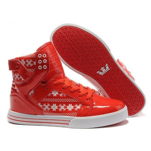 Women Supra Skytop Shoes In Red White Best Quality