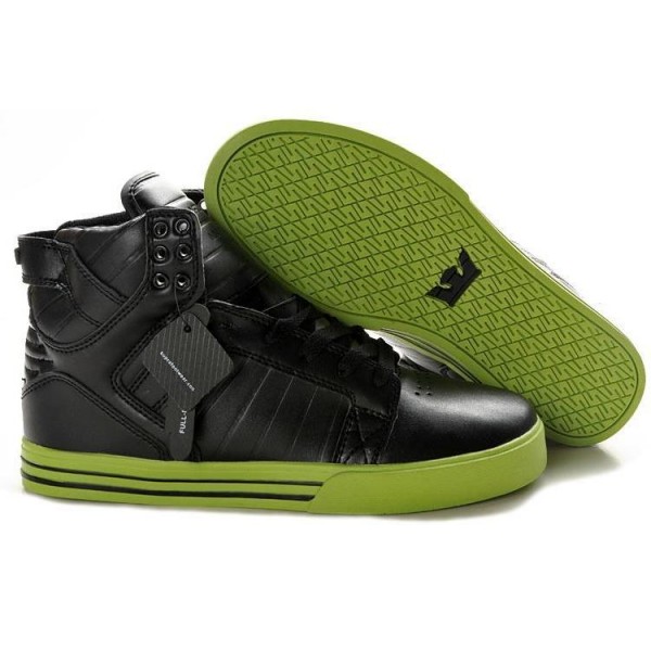 Men Supra Shoes Black Green Supra Skytop Shoes