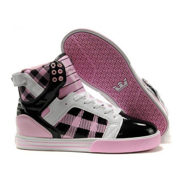 Women Supra Skytop Shoes Pink Black