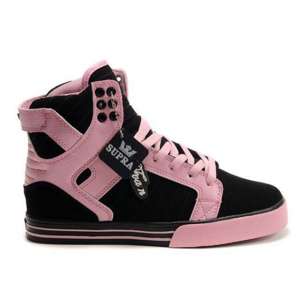 Women Pink Black Supra Skytop Shoes