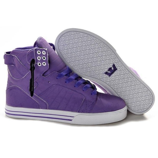 Men Purple White Supra Skytop Shoes