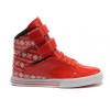 Women Red White Supra TK Society Shoes Snowflake Series