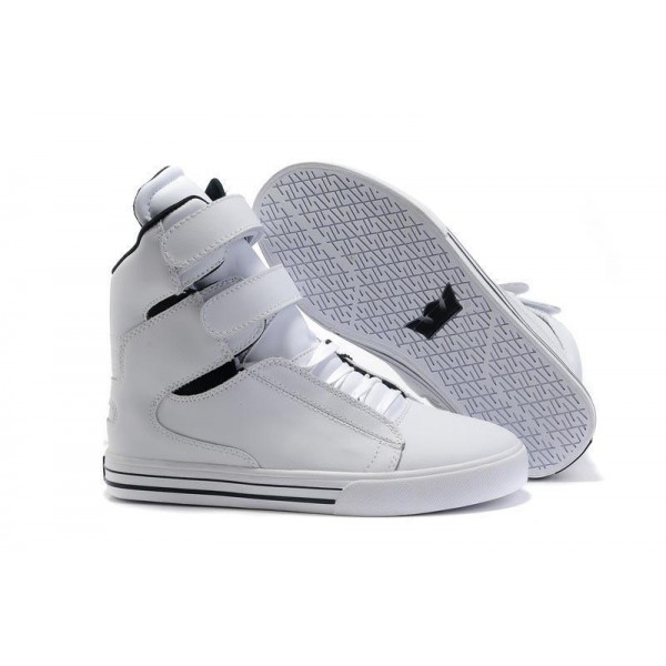 Women White Black Supra TK Society Top layer leather shoes