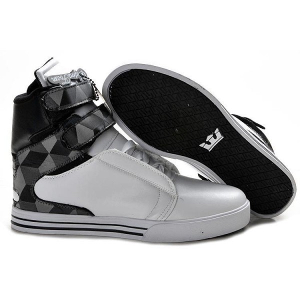 Men Supra Shoes White Black Gray Supra TK Society Shoes