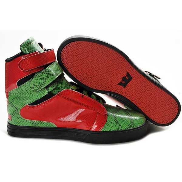 Men Supra Shoes Supra TK Society Black Green Red Shoes
