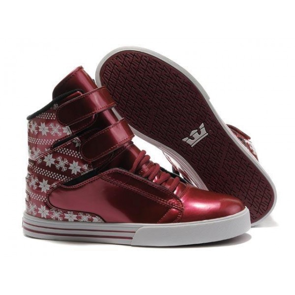 Women Red Supra TK Society Shoes Snowflake Series On Sale Store