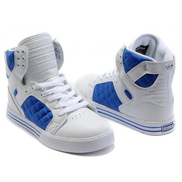 Men Supra Shoes Supra Muska Skytop White Blue High Top Shoes