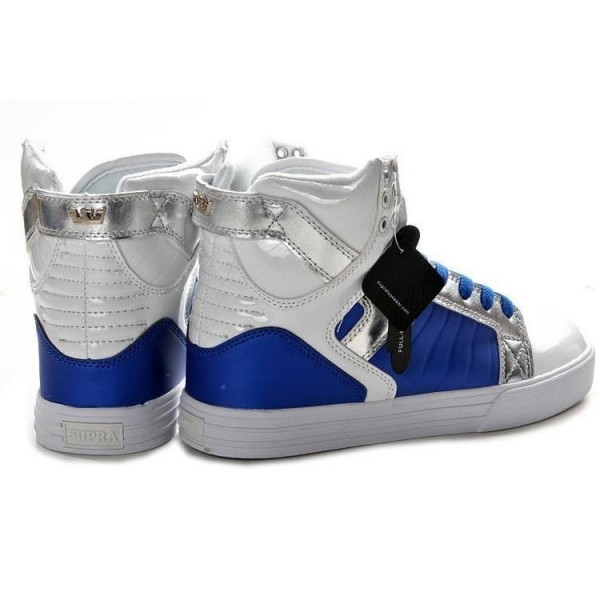 Men Supra Shoes White Blue Supra Skytop High Top Shoes Collection