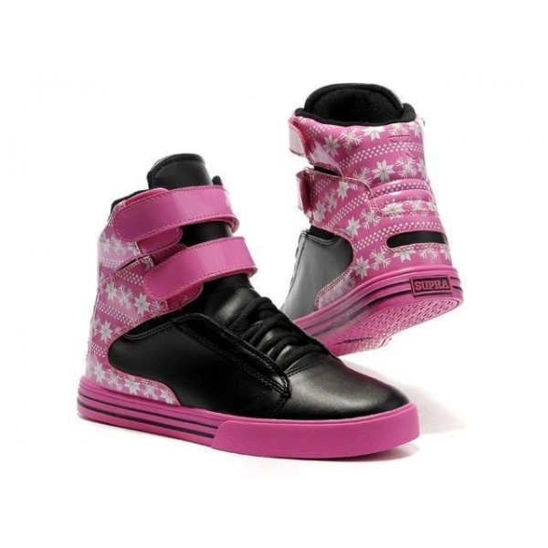 Women Black Pink White Supra TK Society Shoes Snowflake Series