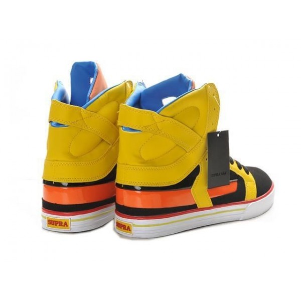 Men Supra Shoes Black Yellow Orange Supra Skytop 2 Shoes